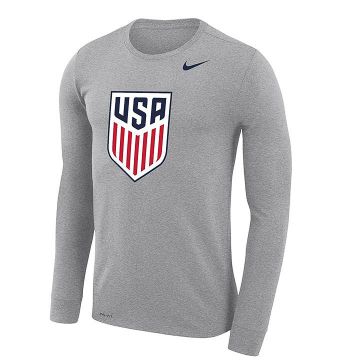 Nike Team USA Crest Legend Long Sleeve T-Shirt - Grey